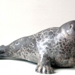Sculpture phoque marbré
