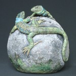 Sculpture lézard ocelés